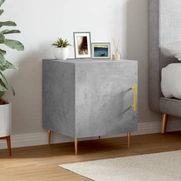 Concrete Grey Bedside Cabinet - Modern 40x40x50 cm