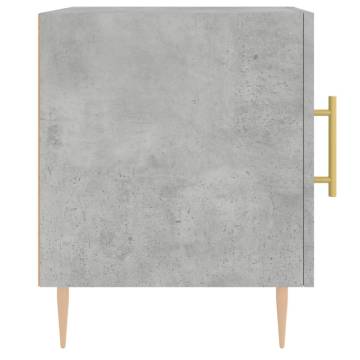 Concrete Grey Bedside Cabinet - Modern 40x40x50 cm