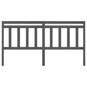 Stylish Grey Bed Headboard - Solid Wood Pine 206x4x100 cm