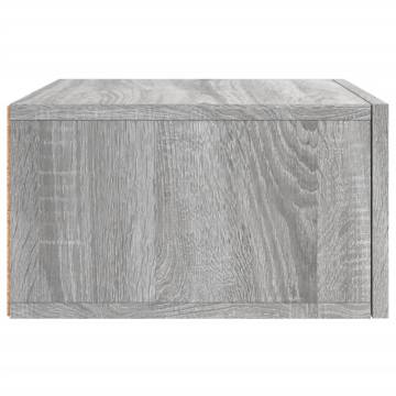 Wall-Mounted Bedside Cabinet in Grey Sonoma - 35x35x20 cm