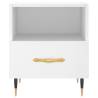 Stylish White Bedside Cabinet - Modern Engineered Wood Design