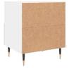 Stylish White Bedside Cabinet - Modern Engineered Wood Design