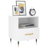 Stylish White Bedside Cabinet - Modern Engineered Wood Design