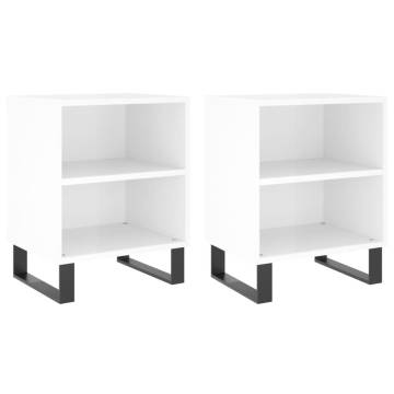 Elegant High Gloss White Bedside Cabinets - 2 pcs | Hipo Market