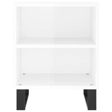 Elegant High Gloss White Bedside Cabinets - 2 pcs | Hipo Market