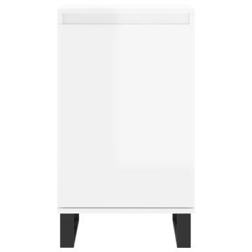 Modern High Gloss White Sideboard - 40x35x70 cm