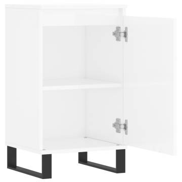 Modern High Gloss White Sideboard - 40x35x70 cm