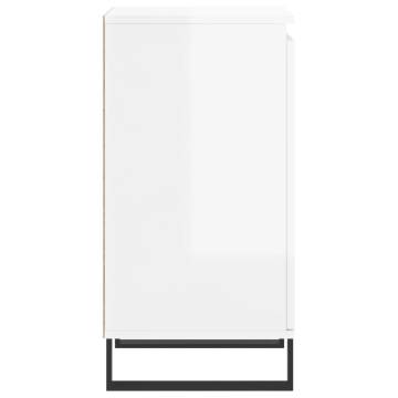 Modern High Gloss White Sideboard - 40x35x70 cm