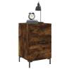 Modern Smoked Oak Bedside Cabinet - 40x40x66 cm