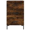 Modern Smoked Oak Bedside Cabinet - 40x40x66 cm