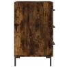 Modern Smoked Oak Bedside Cabinet - 40x40x66 cm