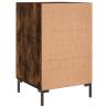 Modern Smoked Oak Bedside Cabinet - 40x40x66 cm