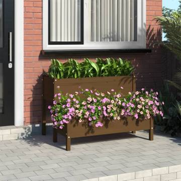 Planter Honey Brown - 110x84x75 cm Solid Wood Pine | HipoMarket