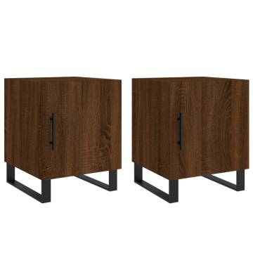 Bedside Cabinets 2 pcs Brown Oak - Modern Storage Solution