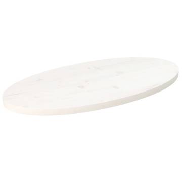 Table Top White 80x40 cm - Solid Pine Oval | HipoMarket