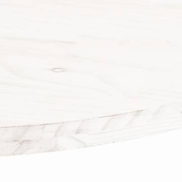 Table Top White 80x40 cm - Solid Pine Oval | HipoMarket