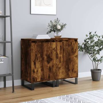 Stylish 2-Piece Smoked Oak Sideboards - Perfect Storage Solution