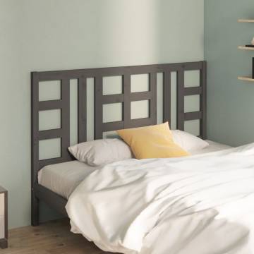 Stylish Grey Bed Headboard - Solid Wood Pine | HipoMarket