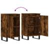 Stylish 2-Piece Smoked Oak Sideboards - Perfect Storage Solution