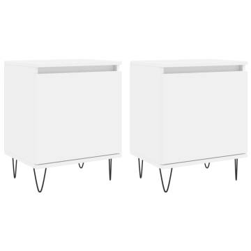 Elegant White Bedside Cabinets - 2 pcs, 40x30x50 cm