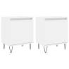 Elegant White Bedside Cabinets - 2 pcs, 40x30x50 cm