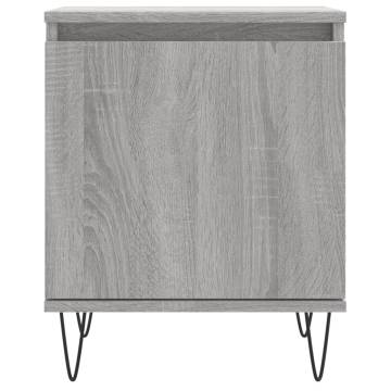 Elegant Grey Sonoma Bedside Cabinets - 2 pcs, 40x30x50 cm