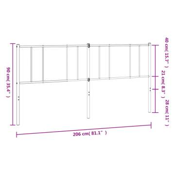 Elegant White Metal Headboard - 200 cm for Any Bedroom