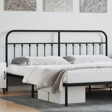 Stylish Black Metal Headboard 200 cm - Robust & Elegant