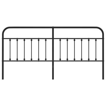 Stylish Black Metal Headboard 200 cm - Robust & Elegant