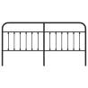 Stylish Black Metal Headboard 200 cm - Robust & Elegant