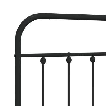 Stylish Black Metal Headboard 200 cm - Robust & Elegant