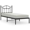 Metal Bed Frame with Headboard Black 80x200 cm - HipoMarket