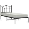 Metal Bed Frame with Headboard Black 80x200 cm - HipoMarket