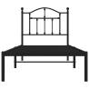 Metal Bed Frame with Headboard Black 80x200 cm - HipoMarket