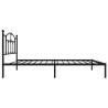 Metal Bed Frame with Headboard Black 80x200 cm - HipoMarket