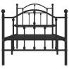 Metal Bed Frame with Headboard & Footboard - Black 75x190 cm