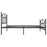 Metal Bed Frame with Headboard & Footboard - Black 75x190 cm