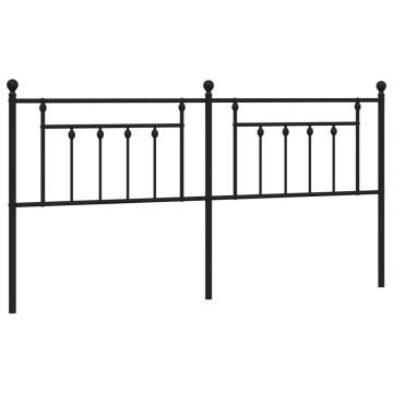 Stylish Black Metal Headboard - 200 cm | HipoMarket