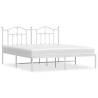 Metal Bed Frame with Headboard White 160x200 cm | HiPo Market