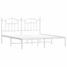 Metal Bed Frame with Headboard White 160x200 cm | HiPo Market