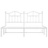 Metal Bed Frame with Headboard White 160x200 cm | HiPo Market