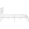 Metal Bed Frame with Headboard White 160x200 cm | HiPo Market