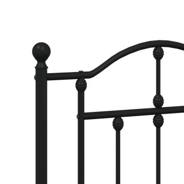 Stylish Black Metal Headboard - 120 cm | Hipomarket