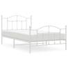 White Metal Bed Frame with Headboard & Footboard - 107x203 cm