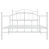 White Metal Bed Frame with Headboard & Footboard - 107x203 cm