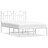 White Metal Bed Frame with Headboard - Small Double (120x190 cm)