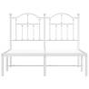 White Metal Bed Frame with Headboard - Small Double (120x190 cm)