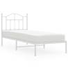 Metal Bed Frame with Headboard White 80x200 cm - Hipomarket