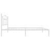 Metal Bed Frame with Headboard White 80x200 cm - Hipomarket