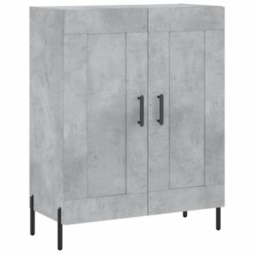 Stylish Concrete Grey Sideboard | 69.5x34x90 cm Engineered Wood